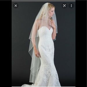 Bel Aire Bridal Veils V7468 waltz length cascade veil sparkling crystals